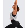 imageCRZ YOGA Pima Cotton Large Armhole Tank Tops for Women  Workout Sport Athletic Yoga Running Gym Loose Crop Sleeveless ShirtsLight Grey Heather
