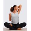 imageCRZ YOGA Pima Cotton Large Armhole Tank Tops for Women  Workout Sport Athletic Yoga Running Gym Loose Crop Sleeveless ShirtsLight Grey Heather