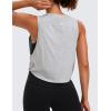 imageCRZ YOGA Pima Cotton Large Armhole Tank Tops for Women  Workout Sport Athletic Yoga Running Gym Loose Crop Sleeveless ShirtsLight Grey Heather