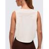 imageCRZ YOGA Pima Cotton Large Armhole Tank Tops for Women  Workout Sport Athletic Yoga Running Gym Loose Crop Sleeveless ShirtsMilky White Bone