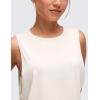 imageCRZ YOGA Pima Cotton Large Armhole Tank Tops for Women  Workout Sport Athletic Yoga Running Gym Loose Crop Sleeveless ShirtsMilky White Bone