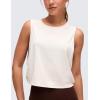 imageCRZ YOGA Pima Cotton Large Armhole Tank Tops for Women  Workout Sport Athletic Yoga Running Gym Loose Crop Sleeveless ShirtsMilky White Bone