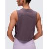 imageCRZ YOGA Pima Cotton Large Armhole Tank Tops for Women  Workout Sport Athletic Yoga Running Gym Loose Crop Sleeveless ShirtsPurple Gray