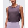imageCRZ YOGA Pima Cotton Large Armhole Tank Tops for Women  Workout Sport Athletic Yoga Running Gym Loose Crop Sleeveless ShirtsPurple Gray