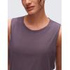 imageCRZ YOGA Pima Cotton Large Armhole Tank Tops for Women  Workout Sport Athletic Yoga Running Gym Loose Crop Sleeveless ShirtsPurple Gray