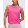 imageCRZ YOGA Pima Cotton Large Armhole Tank Tops for Women  Workout Sport Athletic Yoga Running Gym Loose Crop Sleeveless ShirtsSonic Pink