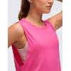 imageCRZ YOGA Pima Cotton Large Armhole Tank Tops for Women  Workout Sport Athletic Yoga Running Gym Loose Crop Sleeveless ShirtsSonic Pink