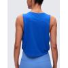 imageCRZ YOGA Pima Cotton Large Armhole Tank Tops for Women  Workout Sport Athletic Yoga Running Gym Loose Crop Sleeveless ShirtsStrong Blue