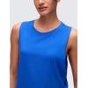 imageCRZ YOGA Pima Cotton Large Armhole Tank Tops for Women  Workout Sport Athletic Yoga Running Gym Loose Crop Sleeveless ShirtsStrong Blue