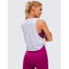 imageCRZ YOGA Pima Cotton Large Armhole Tank Tops for Women  Workout Sport Athletic Yoga Running Gym Loose Crop Sleeveless ShirtsViolet Ash