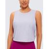 imageCRZ YOGA Pima Cotton Large Armhole Tank Tops for Women  Workout Sport Athletic Yoga Running Gym Loose Crop Sleeveless ShirtsViolet Ash