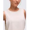 imageCRZ YOGA Pima Cotton Large Armhole Tank Tops for Women  Workout Sport Athletic Yoga Running Gym Loose Crop Sleeveless ShirtsWhite Apricot