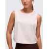 imageCRZ YOGA Pima Cotton Large Armhole Tank Tops for Women  Workout Sport Athletic Yoga Running Gym Loose Crop Sleeveless ShirtsWhite Apricot