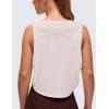 imageCRZ YOGA Pima Cotton Large Armhole Tank Tops for Women  Workout Sport Athletic Yoga Running Gym Loose Crop Sleeveless ShirtsWhite Apricot