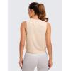 imageCRZ YOGA Pima Cotton Large Armhole Tank Tops for Women  Workout Sport Athletic Yoga Running Gym Loose Crop Sleeveless ShirtsWhite Opal