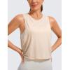 imageCRZ YOGA Pima Cotton Large Armhole Tank Tops for Women  Workout Sport Athletic Yoga Running Gym Loose Crop Sleeveless ShirtsWhite Opal