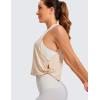 imageCRZ YOGA Pima Cotton Large Armhole Tank Tops for Women  Workout Sport Athletic Yoga Running Gym Loose Crop Sleeveless ShirtsWhite Opal