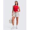 imageCRZ YOGA Quick Dry Racerback Tank Tops for Women Hip Length  Workout Athletic Running Gym Sleeveless Shirts CrewneckAurora Red