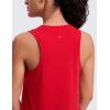 imageCRZ YOGA Quick Dry Racerback Tank Tops for Women Hip Length  Workout Athletic Running Gym Sleeveless Shirts CrewneckAurora Red