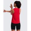 imageCRZ YOGA Quick Dry Racerback Tank Tops for Women Hip Length  Workout Athletic Running Gym Sleeveless Shirts CrewneckAurora Red