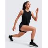 imageCRZ YOGA Quick Dry Racerback Tank Tops for Women Hip Length  Workout Athletic Running Gym Sleeveless Shirts CrewneckBlack
