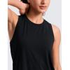 imageCRZ YOGA Quick Dry Racerback Tank Tops for Women Hip Length  Workout Athletic Running Gym Sleeveless Shirts CrewneckBlack