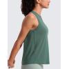 imageCRZ YOGA Quick Dry Racerback Tank Tops for Women Hip Length  Workout Athletic Running Gym Sleeveless Shirts CrewneckGraphite Green