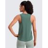 imageCRZ YOGA Quick Dry Racerback Tank Tops for Women Hip Length  Workout Athletic Running Gym Sleeveless Shirts CrewneckGraphite Green