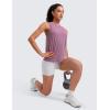 imageCRZ YOGA Quick Dry Racerback Tank Tops for Women Hip Length  Workout Athletic Running Gym Sleeveless Shirts CrewneckLight Lavender
