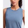 imageCRZ YOGA Quick Dry Racerback Tank Tops for Women Hip Length  Workout Athletic Running Gym Sleeveless Shirts CrewneckWashed Denim