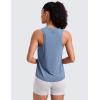 imageCRZ YOGA Quick Dry Racerback Tank Tops for Women Hip Length  Workout Athletic Running Gym Sleeveless Shirts CrewneckWashed Denim