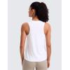 imageCRZ YOGA Quick Dry Racerback Tank Tops for Women Hip Length  Workout Athletic Running Gym Sleeveless Shirts CrewneckWhite