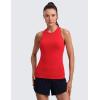 imageCRZ YOGA Seamless Workout Tank Tops for Women Hip Length  Athletic Running Gym Sleeveless Shirts Racerback CrewneckDeep Red