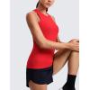 imageCRZ YOGA Seamless Workout Tank Tops for Women Hip Length  Athletic Running Gym Sleeveless Shirts Racerback CrewneckDeep Red