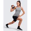 imageCRZ YOGA Seamless Workout Tank Tops for Women Hip Length  Athletic Running Gym Sleeveless Shirts Racerback CrewneckSlate Grey Marl