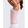 imageCRZ YOGA Seamless Workout Tank Tops for Women Hip Length  Athletic Running Gym Sleeveless Shirts Racerback CrewneckStrawberry Pink