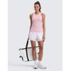 imageCRZ YOGA Seamless Workout Tank Tops for Women Hip Length  Athletic Running Gym Sleeveless Shirts Racerback CrewneckStrawberry Pink