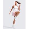 imageCRZ YOGA Seamless Workout Tank Tops for Women Hip Length  Athletic Running Gym Sleeveless Shirts Racerback CrewneckWhite