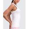 imageCRZ YOGA Seamless Workout Tank Tops for Women Hip Length  Athletic Running Gym Sleeveless Shirts Racerback CrewneckWhite