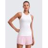imageCRZ YOGA Seamless Workout Tank Tops for Women Hip Length  Athletic Running Gym Sleeveless Shirts Racerback CrewneckWhite