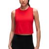 imageCRZ YOGA Pima Cotton Crop Crewneck Tank Tops for Women  Workout Sport Athletic Casual Yoga Soft Comfort Sleeveless ShirtFestival Red