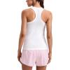 imageCRZ YOGA Seamless Workout Tank Tops for Women Hip Length  Athletic Running Gym Sleeveless Shirts Racerback CrewneckWhite