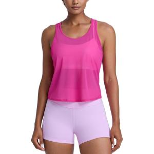 imageCRZ YOGA Mesh Workout Tank Tops for Women  Athletic Sheer Scoop Neck Cover Up Breathable Summer Sleeveless ShirtsHibiscus Purple