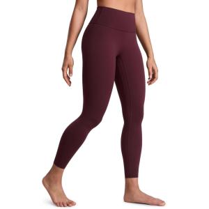 imageCRZ YOGA SculptAir No Front Seam Yoga Leggings 25  High Waisted Womens Pants Workout Pilates Athletic V Back Buttery SoftGarnet Red
