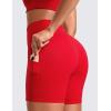 imageCRZ YOGA Butterluxe Biker Shorts Pockets 5  High Waisted Volleyball Workout Athletic Yoga WomensAurora Red
