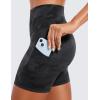 imageCRZ YOGA Butterluxe Biker Shorts Pockets 5  High Waisted Volleyball Workout Athletic Yoga WomensDark Grey Camouflage 2