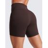 imageCRZ YOGA Butterluxe Biker Shorts Pockets 5  High Waisted Volleyball Workout Athletic Yoga WomensHot Fudge Brown