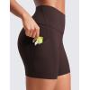 imageCRZ YOGA Butterluxe Biker Shorts Pockets 5  High Waisted Volleyball Workout Athletic Yoga WomensHot Fudge Brown