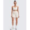imageCRZ YOGA Butterluxe Biker Shorts Pockets 5  High Waisted Volleyball Workout Athletic Yoga WomensMilky White Bone