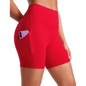 imageCRZ YOGA Butterluxe Biker Shorts Pockets 5  High Waisted Volleyball Workout Athletic Yoga WomensAurora Red